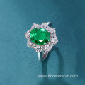 2.4 ct created emerald 925 sterling silver pendant